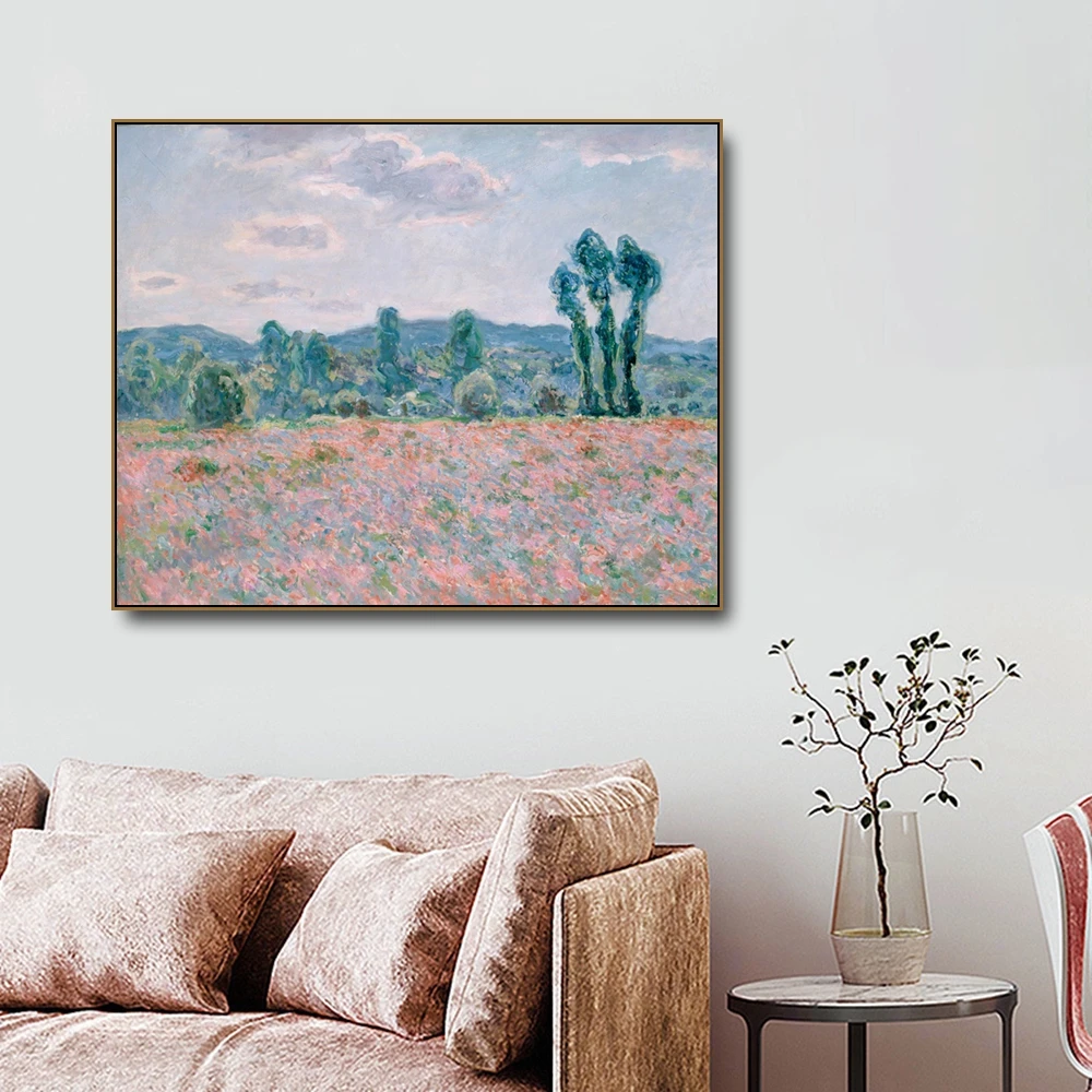 

Poppy field by Cezanne Canvas Painting Calligraphy Poster Prints Living Room House Wall Art Painting Home Decoration Picture