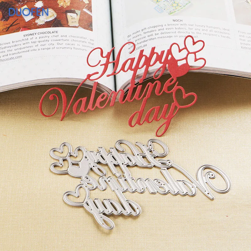 

1pc Happy Valentine's Day stencil metal Cutting dies for DIY papercraft projects Scrapbook Paper Album greeting cards paper work