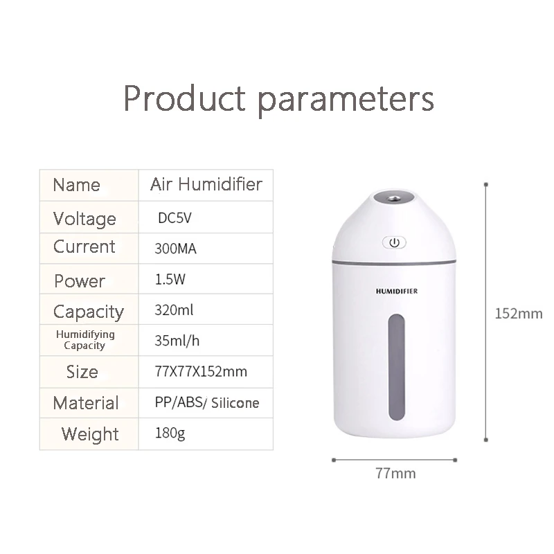 320 мл LED ночник чашка Арома увлажнитель воздуха USB зарядка портативный эфирное