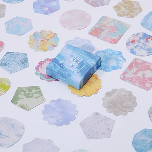 Мраморная акварель декоративный бумажный стикер, 45 шт.набор, самодельные наклейки дневник в стиле Скрапбукинг, этикетки, подарки канцелярские принадлежности для альбома