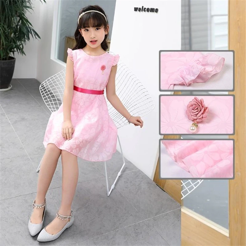 Летние платья из полиэстера для девочек новинка 2021 Корейская версия