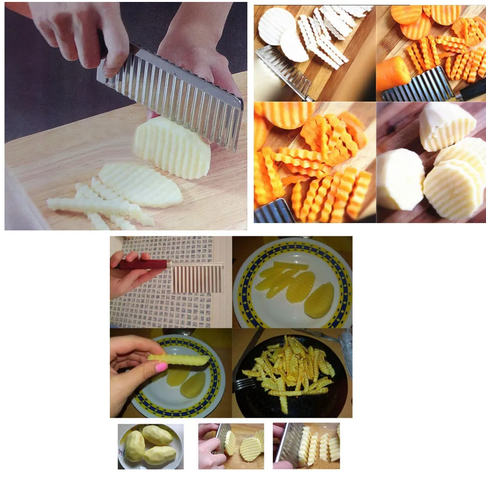 Умная Электронная овощерезка для картофеля нож с волнистыми краями кухонный