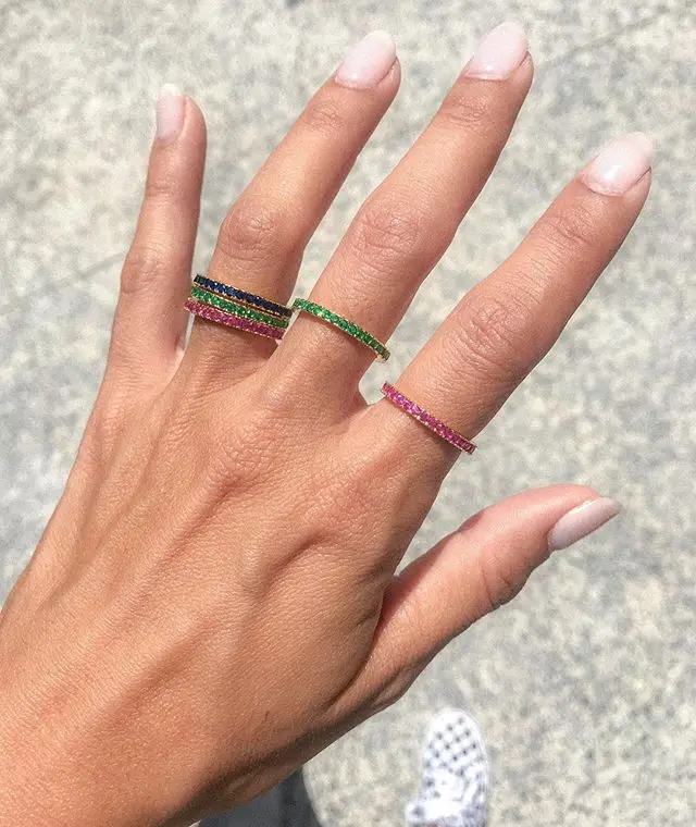 Кольцо Вечности из стерлингового серебра 925 пробы, тонкое обтягивающее обручальное кольцо с радугой, классическое простое круглое кольцо