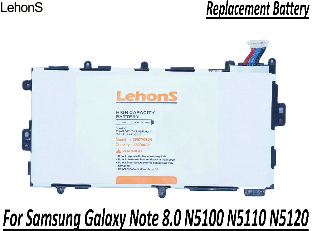 LehonS 1x Новый аккумулятор для планшета 4600 мАч Samsung Galaxy Note 8 0 3G Φ N5100 N5120 SP3770E1H Tab