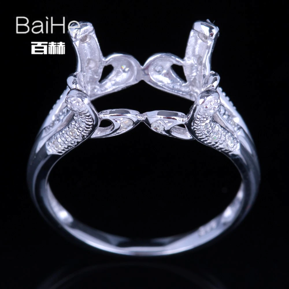 BAIHE солидное 14K белое золото изумруд помолвка для женщин Трендовое изысканное