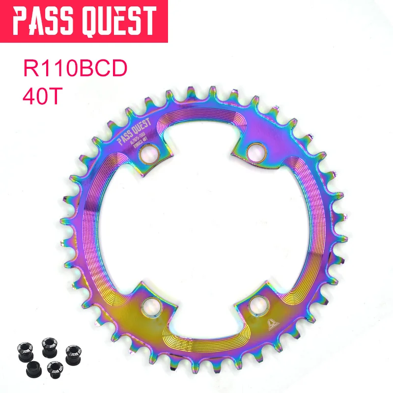 Проходное QUEST 110BCD круглое байкерское кольцо с титановым покрытием для MTB