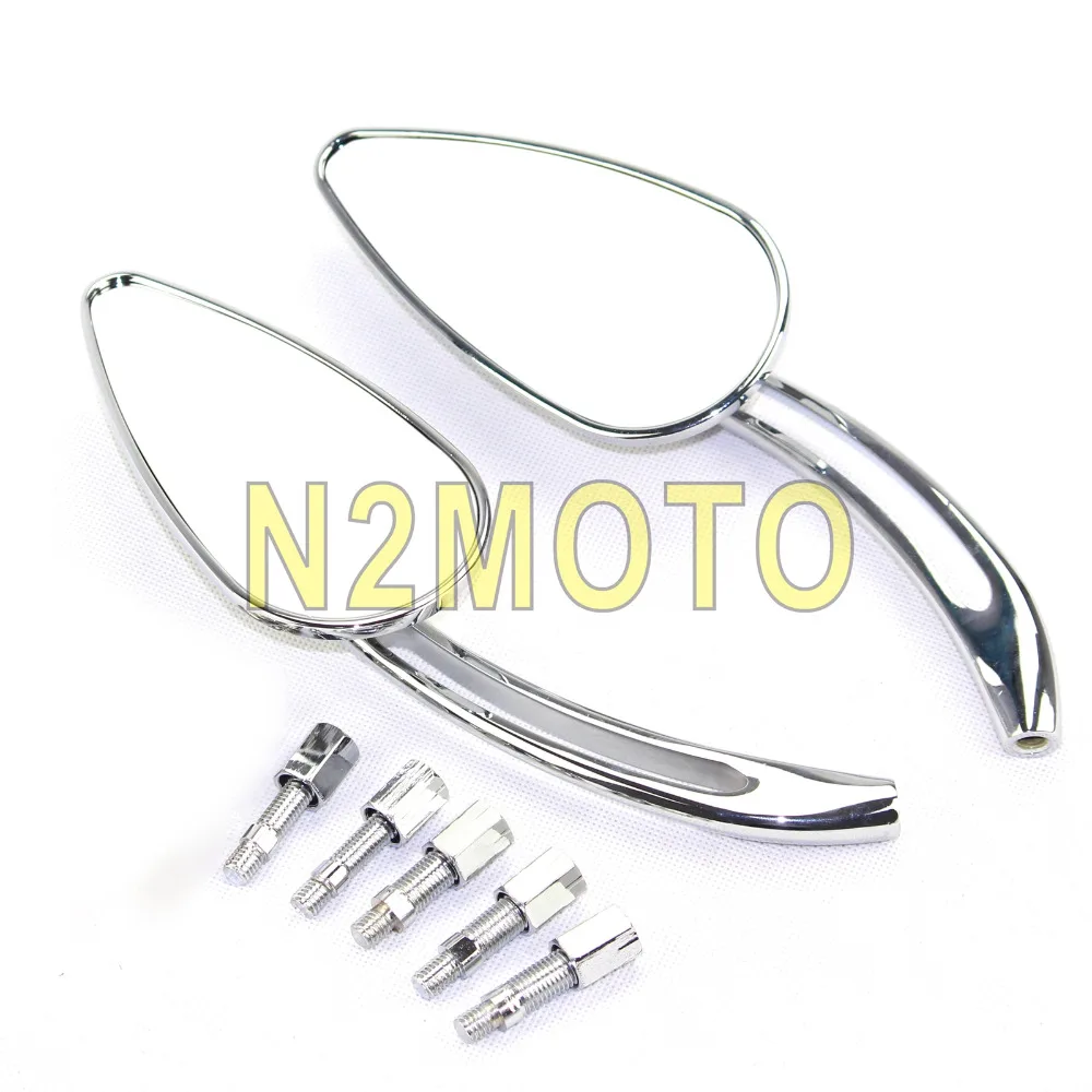 Мотоциклетное хромированное зеркало заднего вида с черным черепом алюминиевые