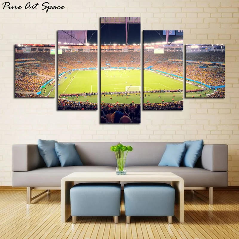 

Спортивный постер с изображением футбольной игры, 5 шт., холщовая Настенная картина с изображением мараканы из Бразилии, для игры в футбол