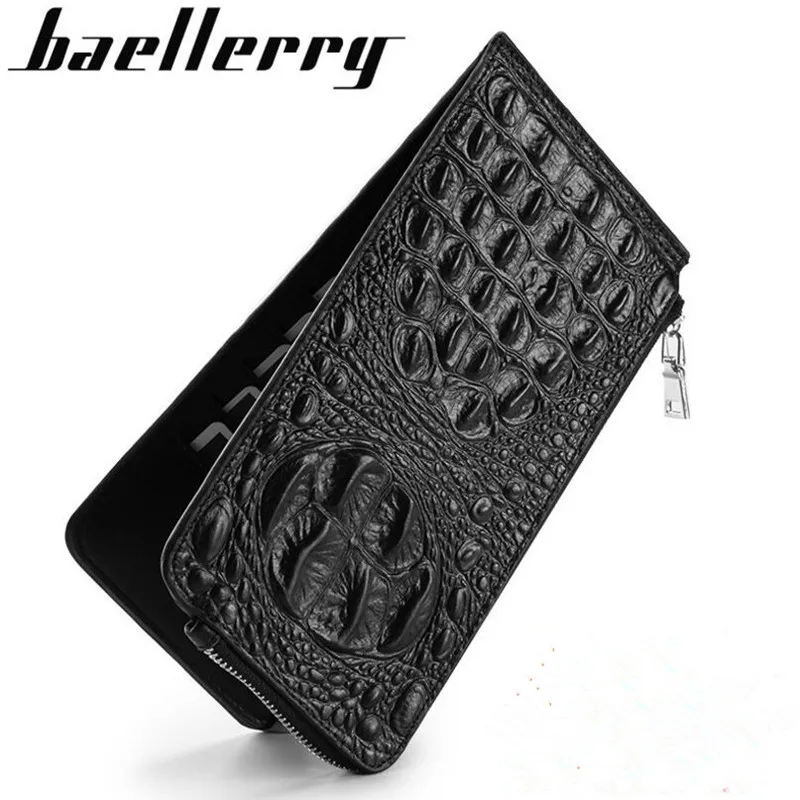 Baellerry из натуральной кожи Для мужчин кошельки Винтаж черный длинный кошелек