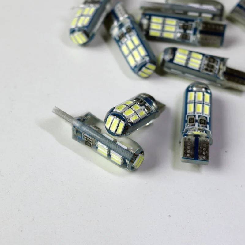 100 шт./лот T10 16SMD синий доска 3 излучающей поверхности W5W 3014 Светодиодный Клин sinicone лампочки белый высокий