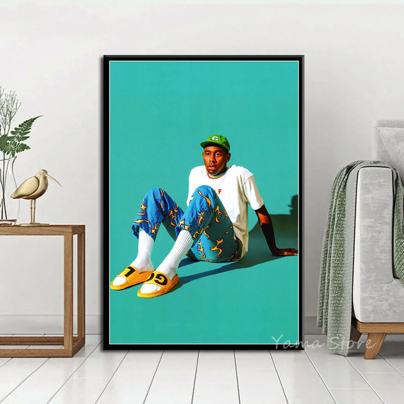 S868 Обложка альбома Tyler The Creator для мальчиков с цветочным узором в стиле «хип-хоп», реперские кепки Wall Art Картина принт на Шелковый Холст постер для декорации дома