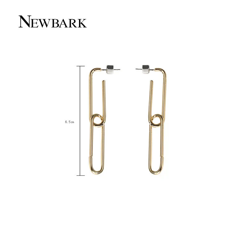 NEWBARK Unique Zircon Earrings Chain Buckle Geometric Retro minimalist Tassel Drop Dangle Temperament Jewelry | Украшения и