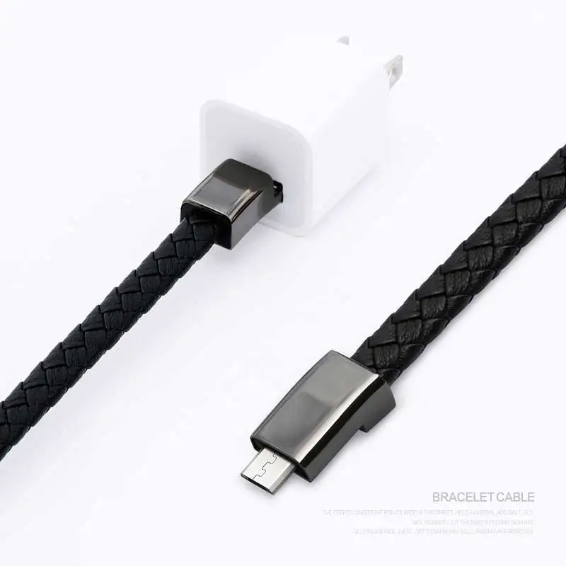 Moocare кожаный Шарм мужской браслет для женщин ручной работы тканая цепь USB