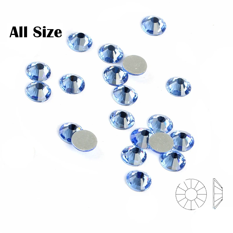 Стеклянный светильник лый сапфир все размеры Кристаллы Стразы без горячей