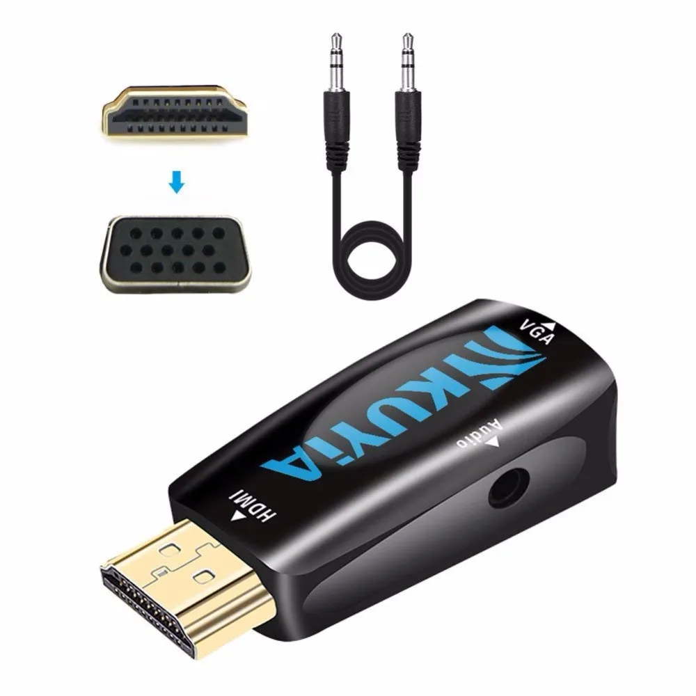 HDMI к VGA конвертер KUYIA 3 5 мм аудио адаптер для HDTV/монитор/проектор Совместим с SONY PS3