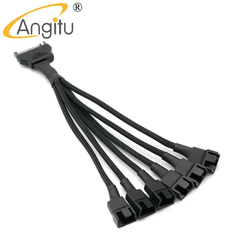 

Angitu 12V SATA Male to Fan 3Pin 4Pin Power Adapter Cable - 6Way 15cm 30cm