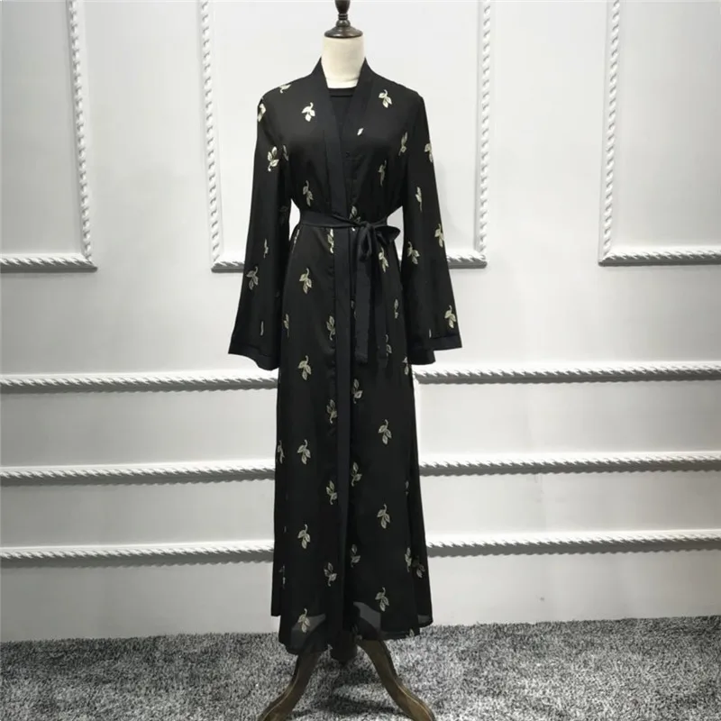 Женское мусульманское Болеро Abaya Черное длинное кимоно-туника кардиган-кафтан