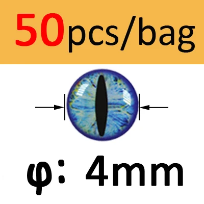 Blue 4mm 50pcs Bimoo 50 шт. 3D 4D голографические рыболовные глаза для приманки рыбные глаза для завязывания мух изготовления приманки ремесло рыбы Череп Живые Глаза Размер 3 мм-12 мм - Цвет: Blue 4mm 50pcs
