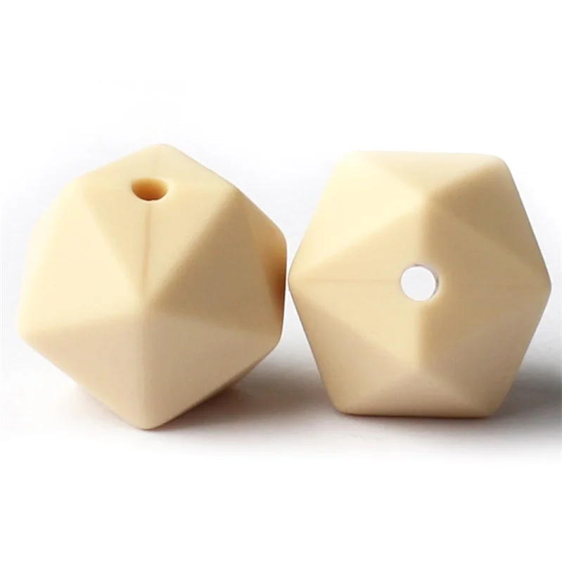 11 10 шт. 14 мм Icosahedron Силиконовые Бусины Пищевой класс Детские Прорезыватели для зубов BPA бесплатные Детские трофеи для цепочка для детской соски изготовление - Цвет: 11