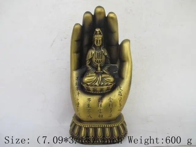 Tibetan Buddhism brass hand in China-Goddess guanyin