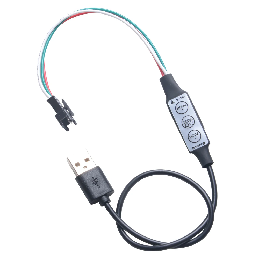 DC5V 3key кнопочный контроллер JST разъем для 3pin WS2812 RGB цифровая светодиодная