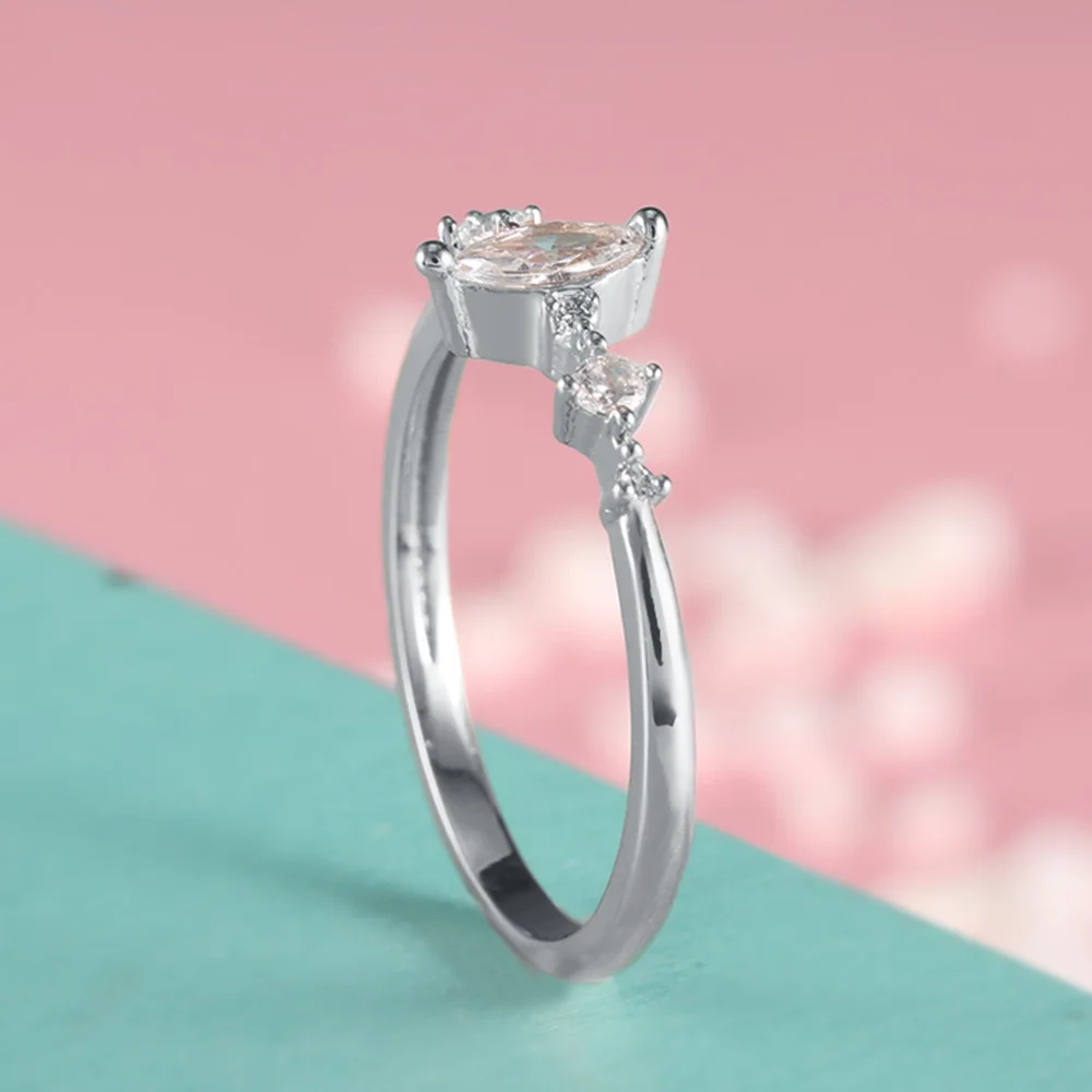 Обручальное кольцо ROMAD с маркизовой огранкой для женщин свадебные кольца тремя