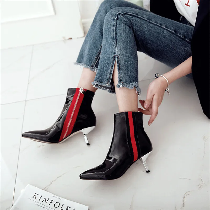 

FEDONAS1Fashion Women Ankle Boots Genuine Leather Autumn Winter Warm High Heels Shoes Woman Pointed Toe Casual Party Basic Boots
