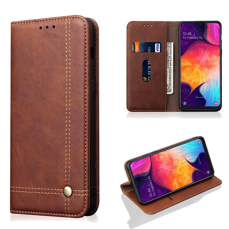 Кожаный чехол с откидной крышкой для Samsung A30 A50 A70 A6 A8 A9 A7 2018 M10 M20 M30 телефона Galaxy S10e S10