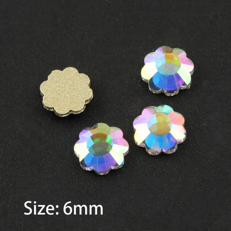 Flower 6mm Лучшие продажи кристалл AB 3D дизайн ногтей Стразы необычной формы кристаллы и камни для DIY художественное оформление ногтей - Цвет: Flower 6mm