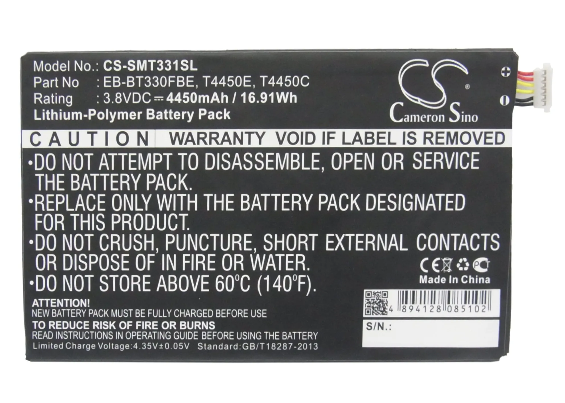 Cameron Sino 4450 мАч аккумулятор T4450C T4450E для Samsung Galaxy Tab 4 8 0 LTE SM T335F3 T337A T337V Millet|Батареи
