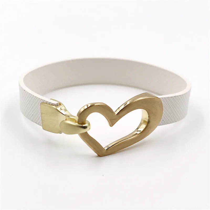 DANJIE 2018 Новый PU Браслет Модный Металлический Сплав Высокого Качества Женский Браслет в Форме Сердца.