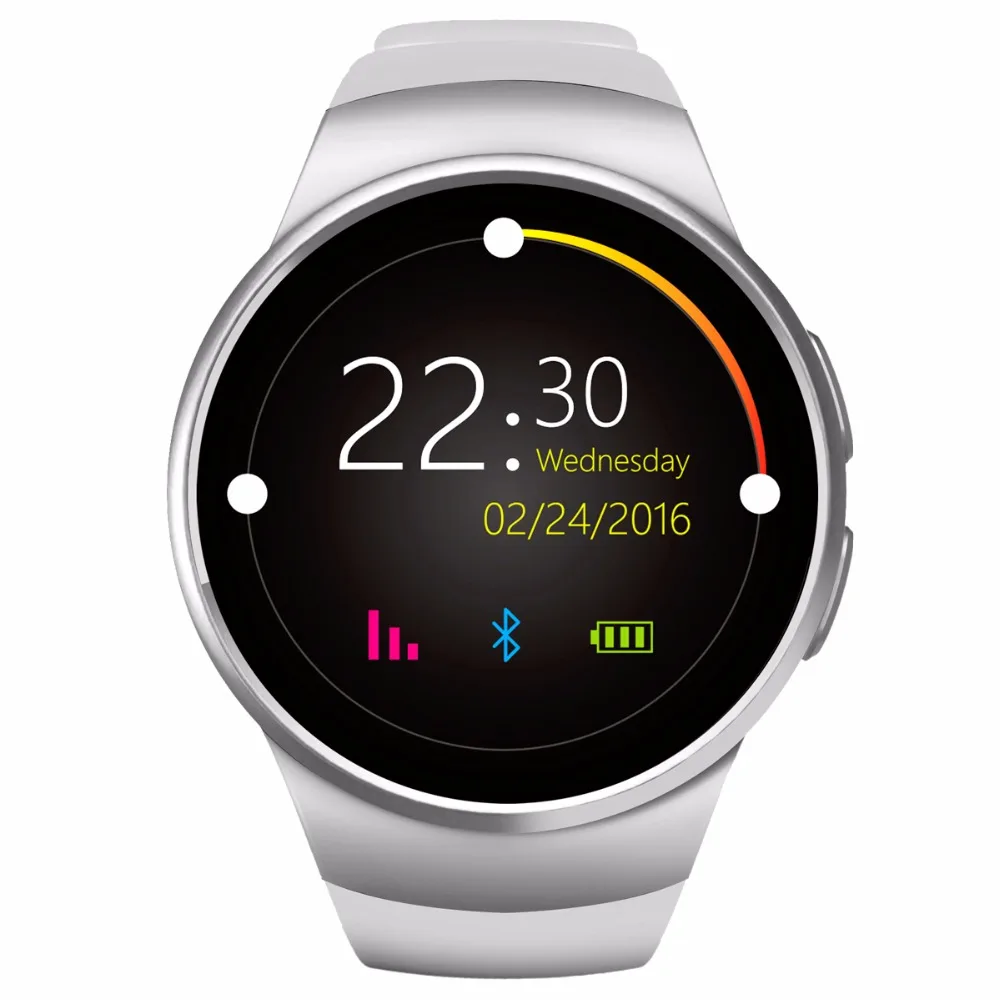 KW18 Смарт часы MTK2502 Bluetooth 4 0 водонепроницаемый пульсометр для IOS Android IPS круглый