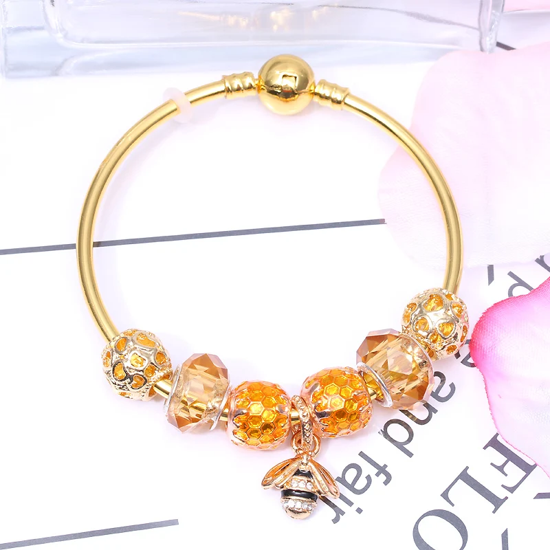 CHIELOYS Original European Bracelets &amp Bangles For Women With Animal Bead Round Pendant Brand Bracelet Jewelry Friendship Gift |