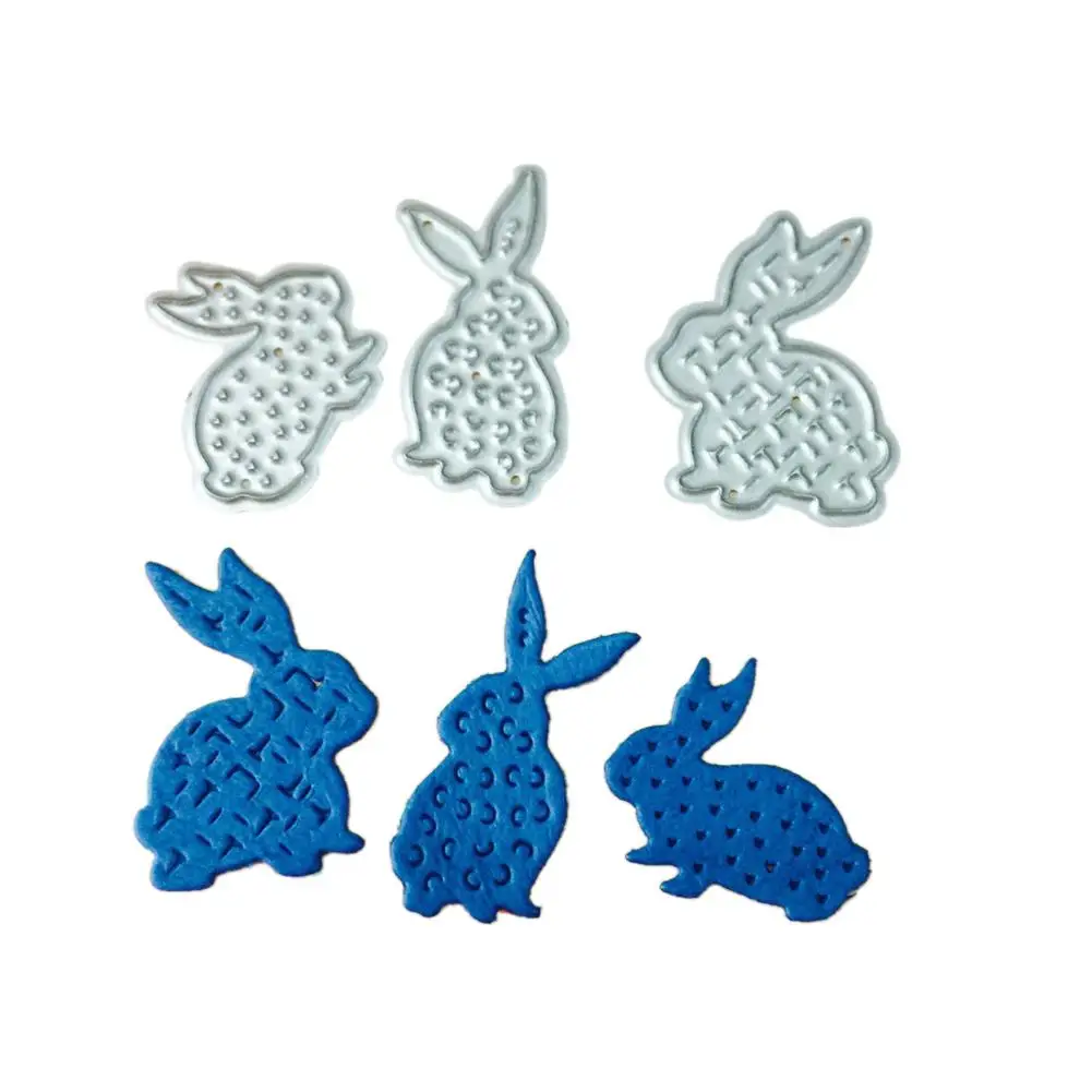 3pcs/lot Cute Rabbit Bunny Metal Cutting Dies For Easter Diy Scrapbooking Stitched Embossing Stencil Template | Дом и сад