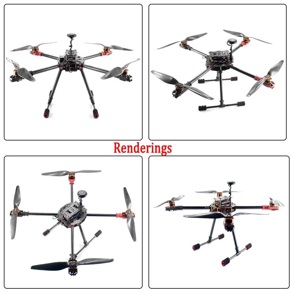 

2.4GHz 4-Aixs RC Drone 630mm Frame Kit APM2.8 Flight Controller with AT9S TX RX Brushless Motor ESC Altitude Hold Quadcopter