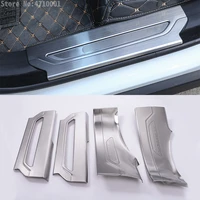 for jaguar f pace f pace x761 stainless welcome door sill scuff threshold protector plate trim with logo car accessories 4pcs