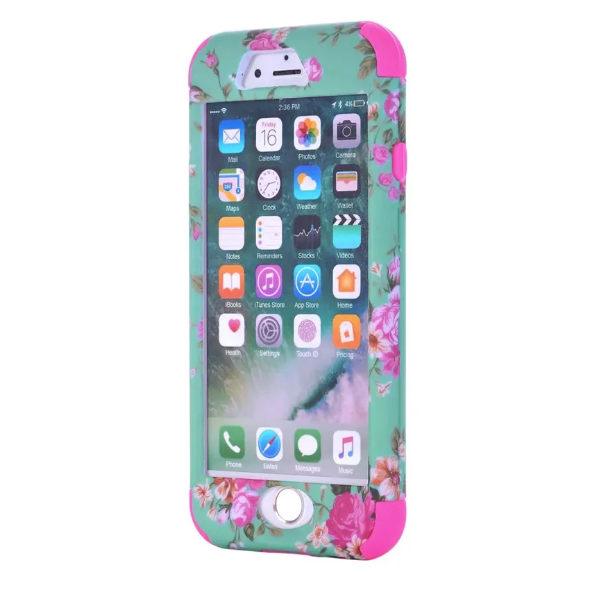 For iPhone 6 Case Dual Layer Defender silicon iphone 7 6s plus Hard Plastic 3 in 1 Heavy Duty Armor Hybrid Phone Cover |