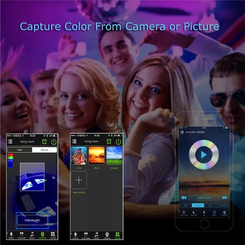 Bluetooth WiFi музыка ИК Радиочастотный пульт смартфон один цвет RGB RGBW пиксель