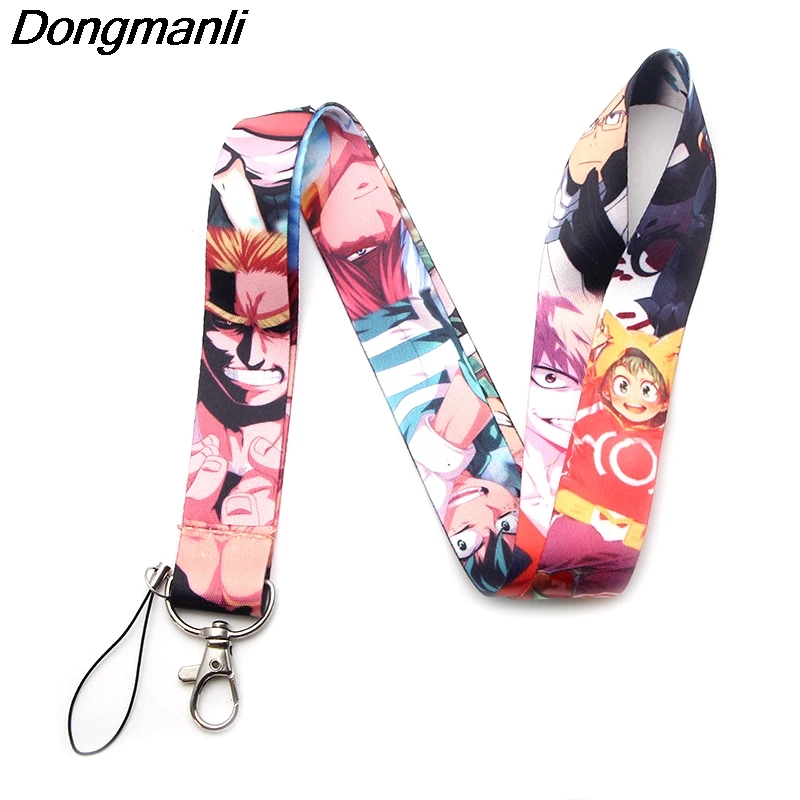 DMLSKY Anime hero boy Keychains Lanyard Neck Key Strap for Phone Keys ID Card Cartoon Lanyards M2347 | Украшения и аксессуары
