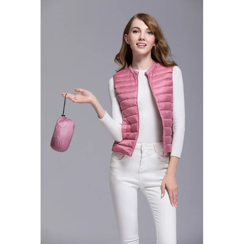 2019 Autumn Winter Ultra Light Down Vest Women Sleeveless Jacket Warm Female Jackets plusSize S-XXXL | Женская одежда