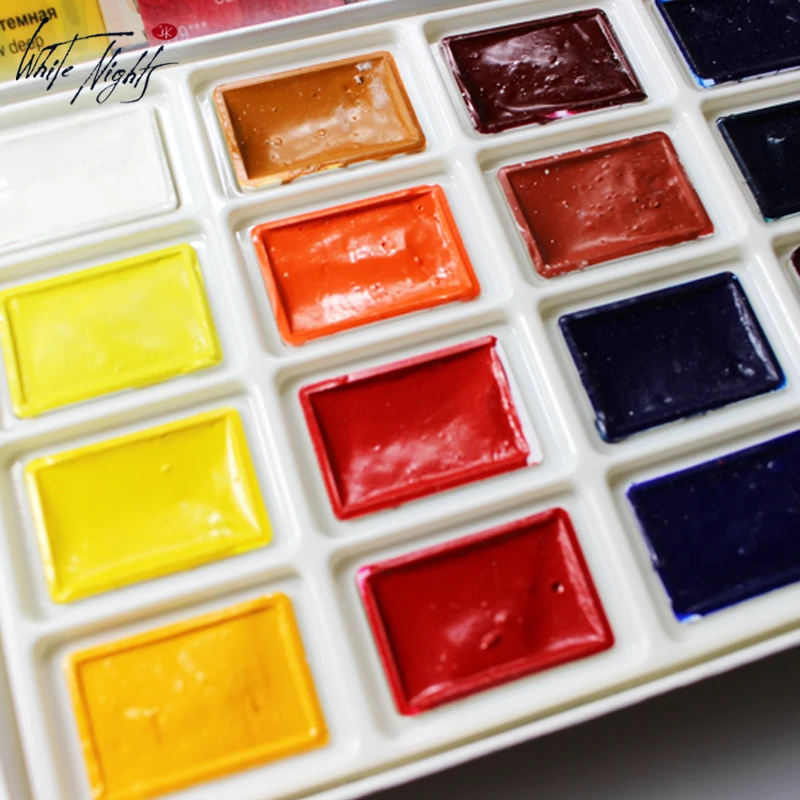 Краска гуашная белая однотонная для рисования на водной основе|watercolor pigment|solid