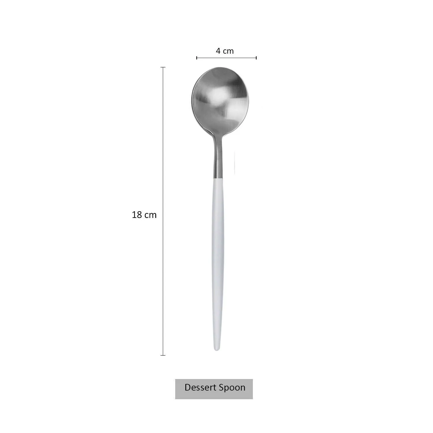 Dessert Spoon Корейский набор столовых приборов 304 из нержавеющей стали, набор столовых приборов, портативная посуда из серебра белого цвета, нож, вилка, ложка, палочки для еды, столовый набор - Цвет: Dessert Spoon