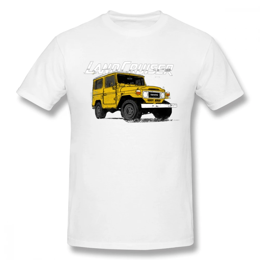 Белый Лидер продаж, футболка Toyota FJ40 Land Cruiser, Винтажная футболка с большим автомобилем для мужчин, уличная одежда, Camiseta - Цвет: Белый