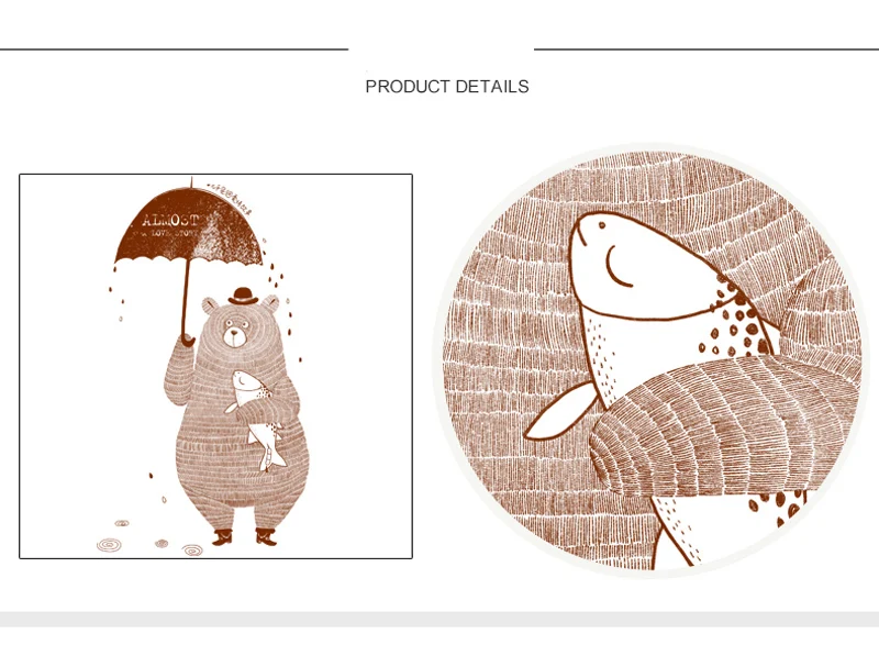 Милый мультяшный кофейный медведь с зонтиком под дождем для маленьких детей, декор для спальни, Настенная Наклейка s, Детская Наклейка, подарок