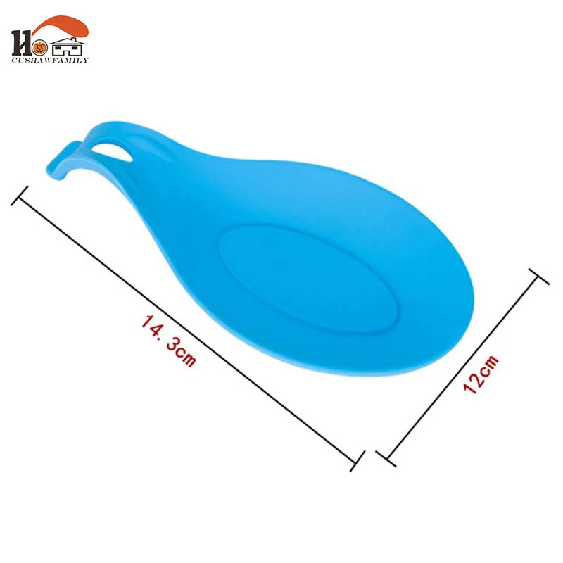 1 шт. Модные 5 цветов стойкие гибкие силиконовые ложки держатель посуда pad