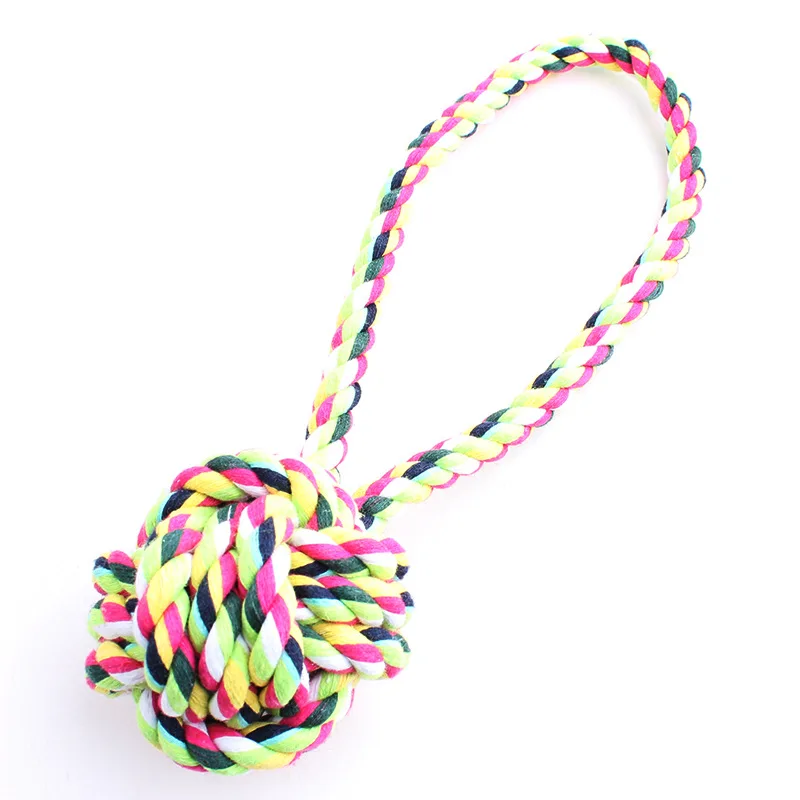 

Жевательные игрушки для собак с плетеным мячом, хлопковая веревка для щенков, популярная веревочка, жевательный мячик, неразрушимые игрушк...