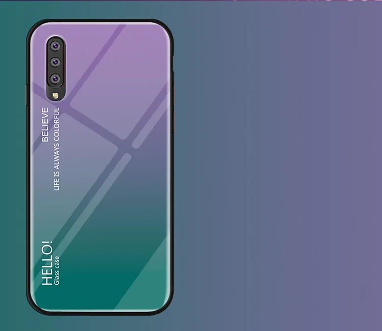 Для samsung Galaxy A50 чехол Мраморное зерно закаленное стекло градиент защитный чехол на заднюю панель для samsung A10 A20 A30 A40 A60 A70