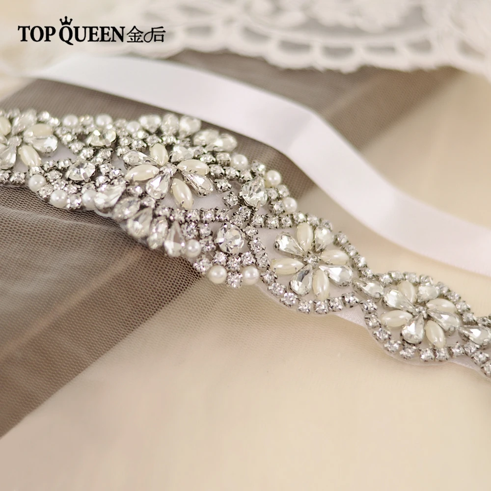 TOPQUEEN S161 Свадебные ремни с кристаллами Свадебные аксессуары ремни для женщин Свадебное платье пояс для невесты