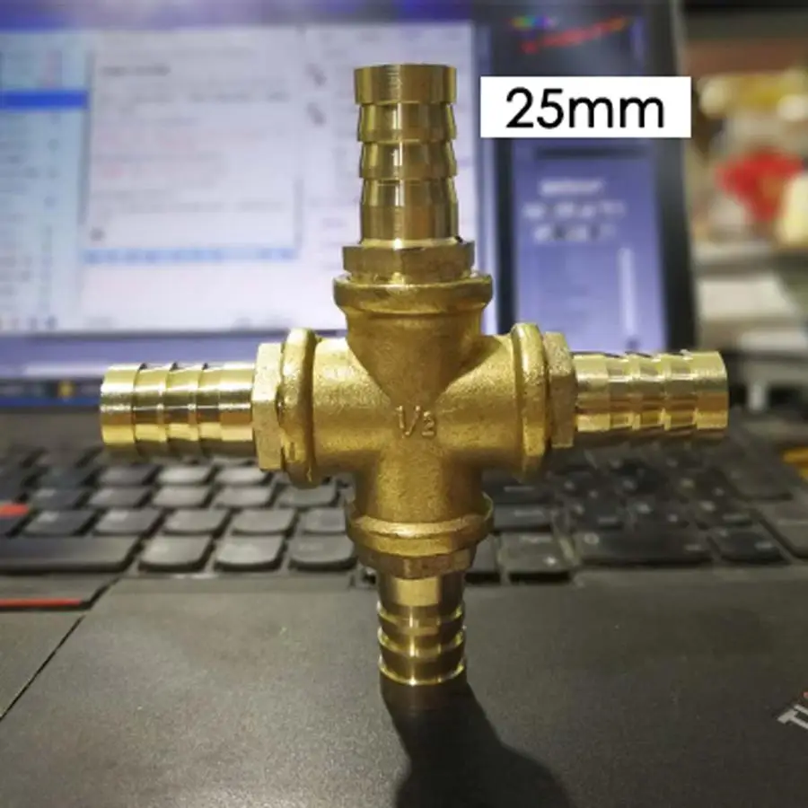 

Hose Barb 25mm 4 Way Splitter Cross Brass Connector Coupling Adapter Fitting