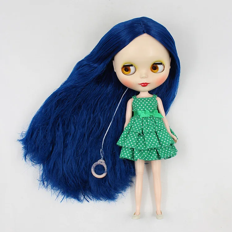 Бесплатная доставка телесный цвет фигурки Куклы черная кукла (голубые волосы) |